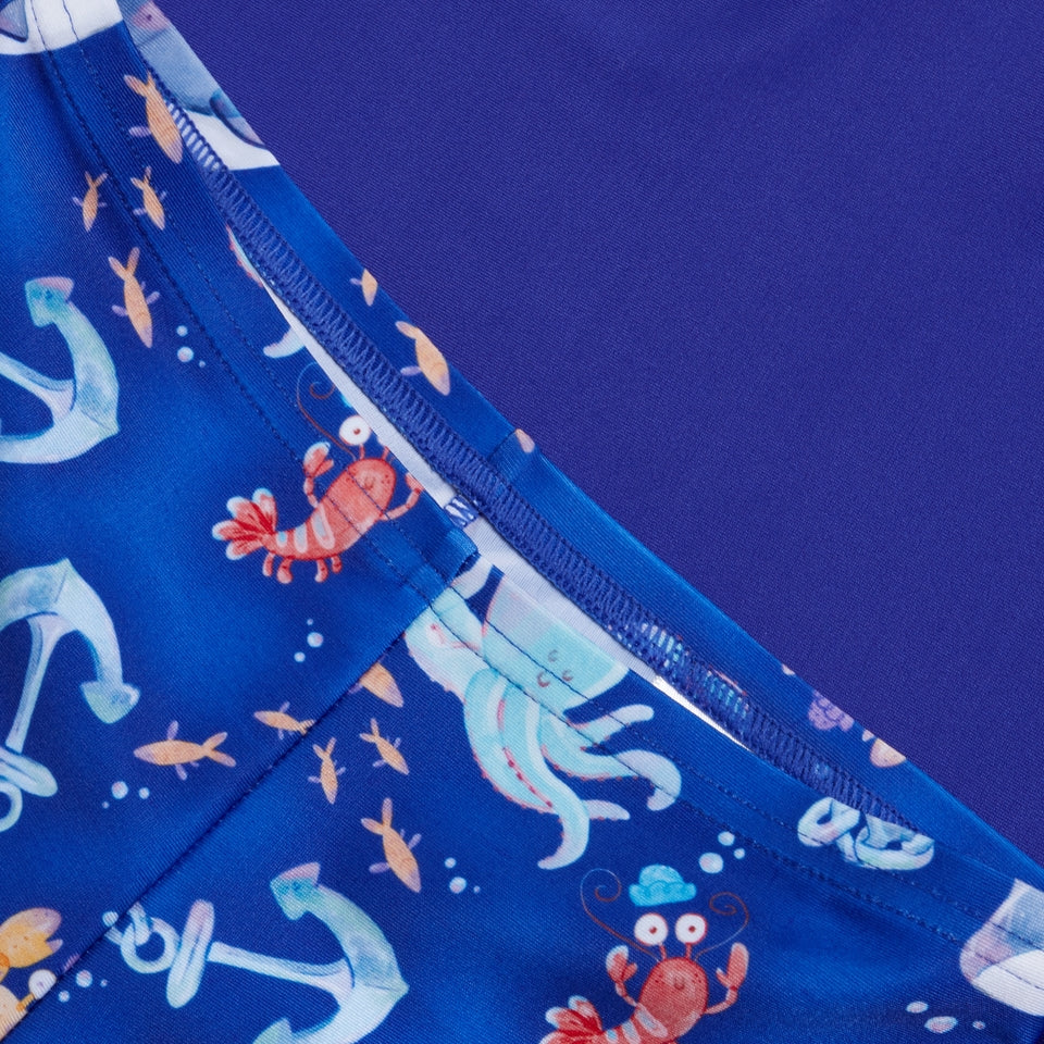 Speedo Boys' Digital Short Sleeve Rash Top Blue
