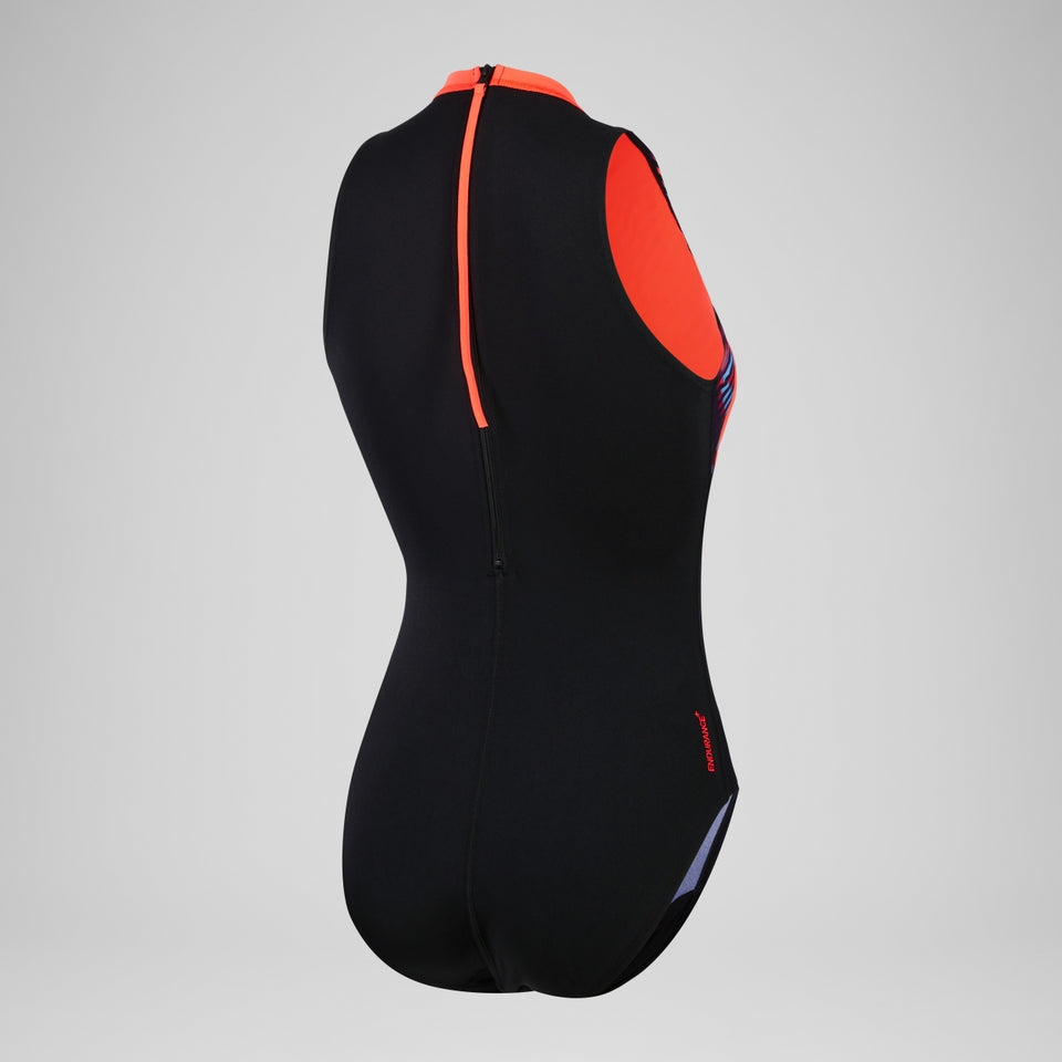 Speedo Printed Hydrasuit Black/Purple