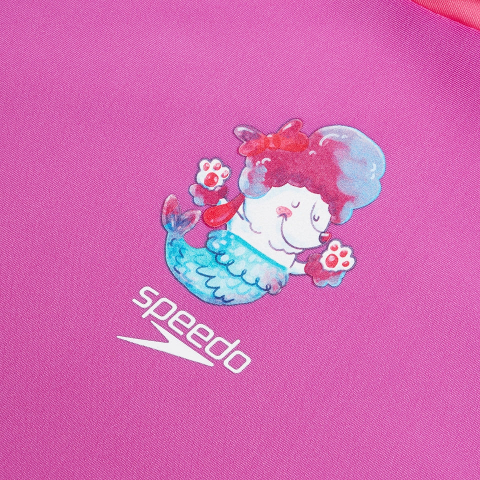 Speedo Girls' Digital Short Sleeve Rash Top Set Pink/Purple