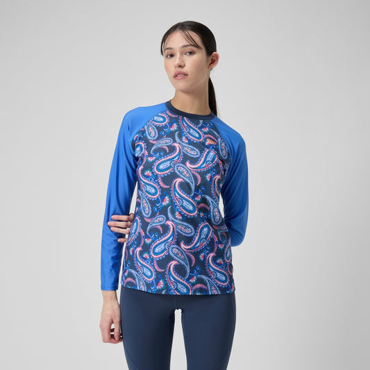Speedo Printed Long Sleeve Swim Tee Navy/Blue