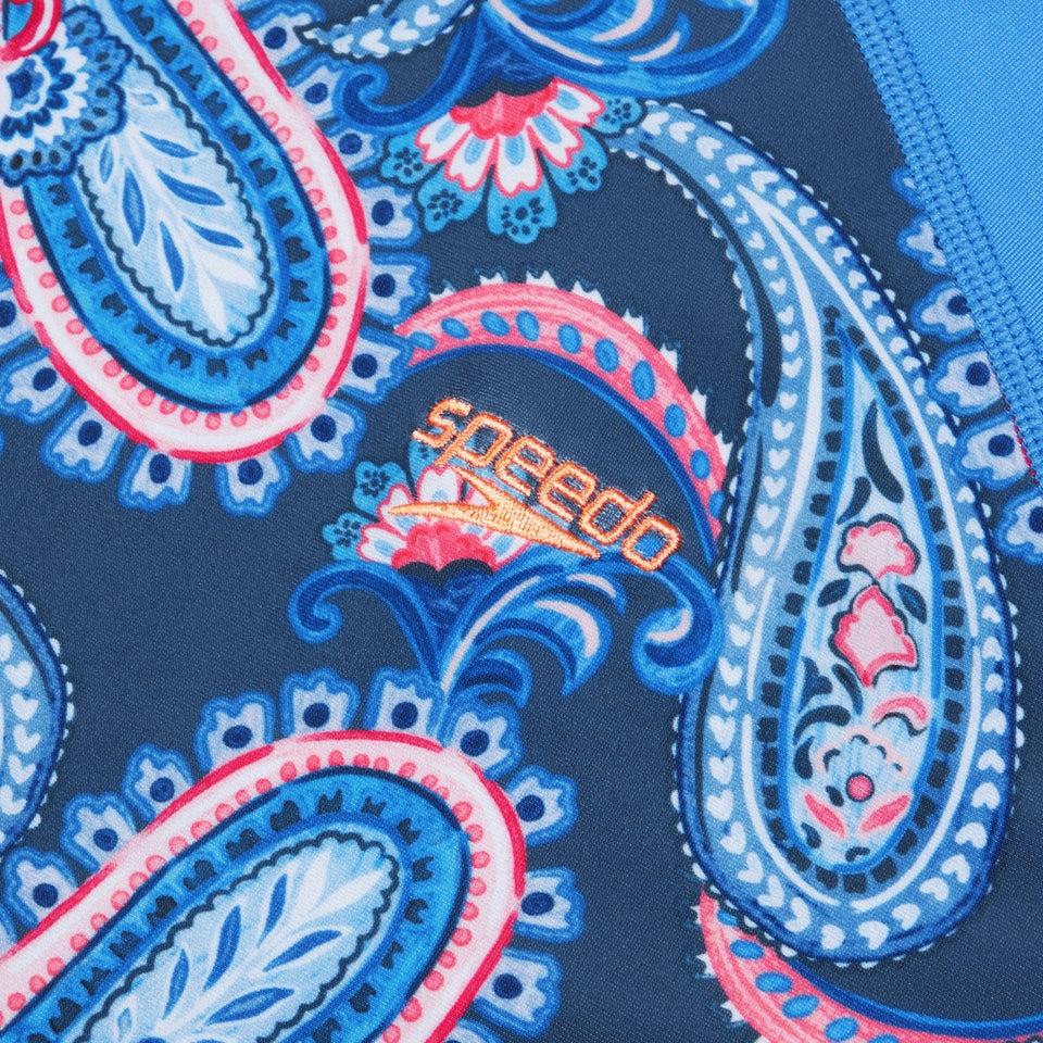 Speedo Printed Long Sleeve Swim Tee Navy/Blue