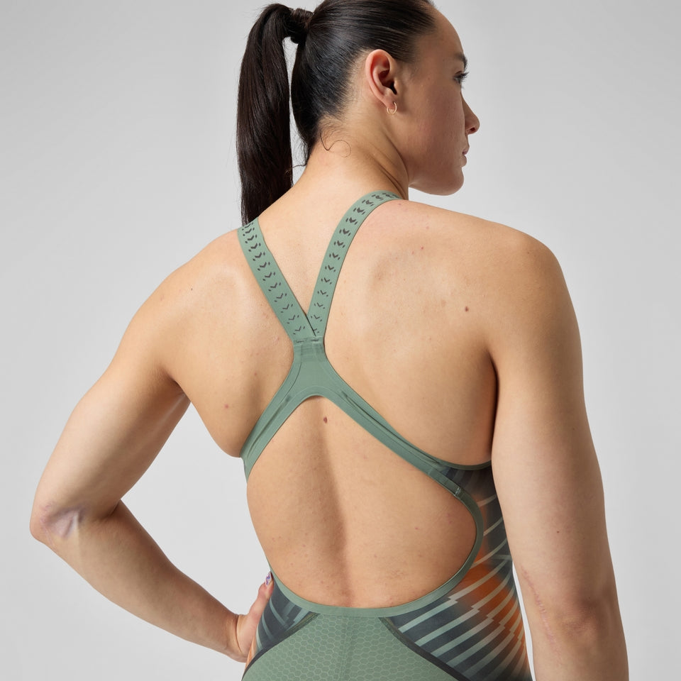 Speedo Fastskin LZR Pure Intent 2.0 Openback Kneeskin Green/Orange