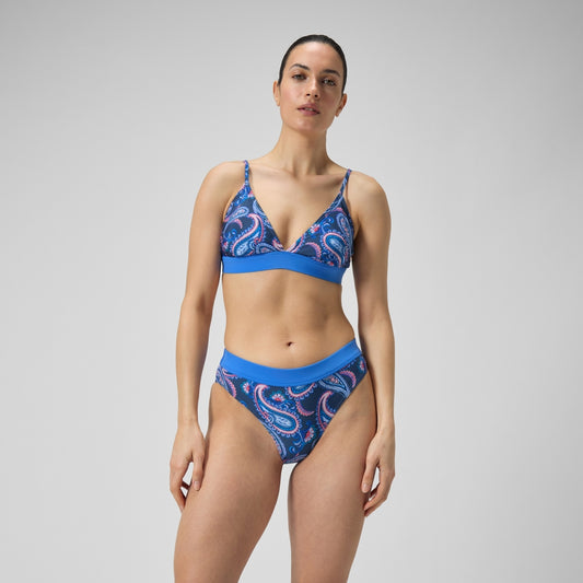 Speedo Printed Banded Triangle Bikini Blue/Navy