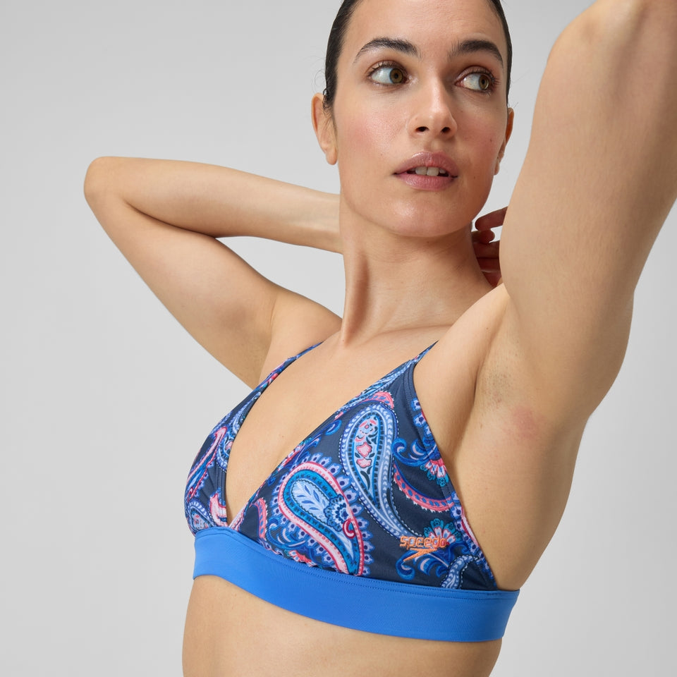 Speedo Printed Banded Triangle Bikini Blue/Navy