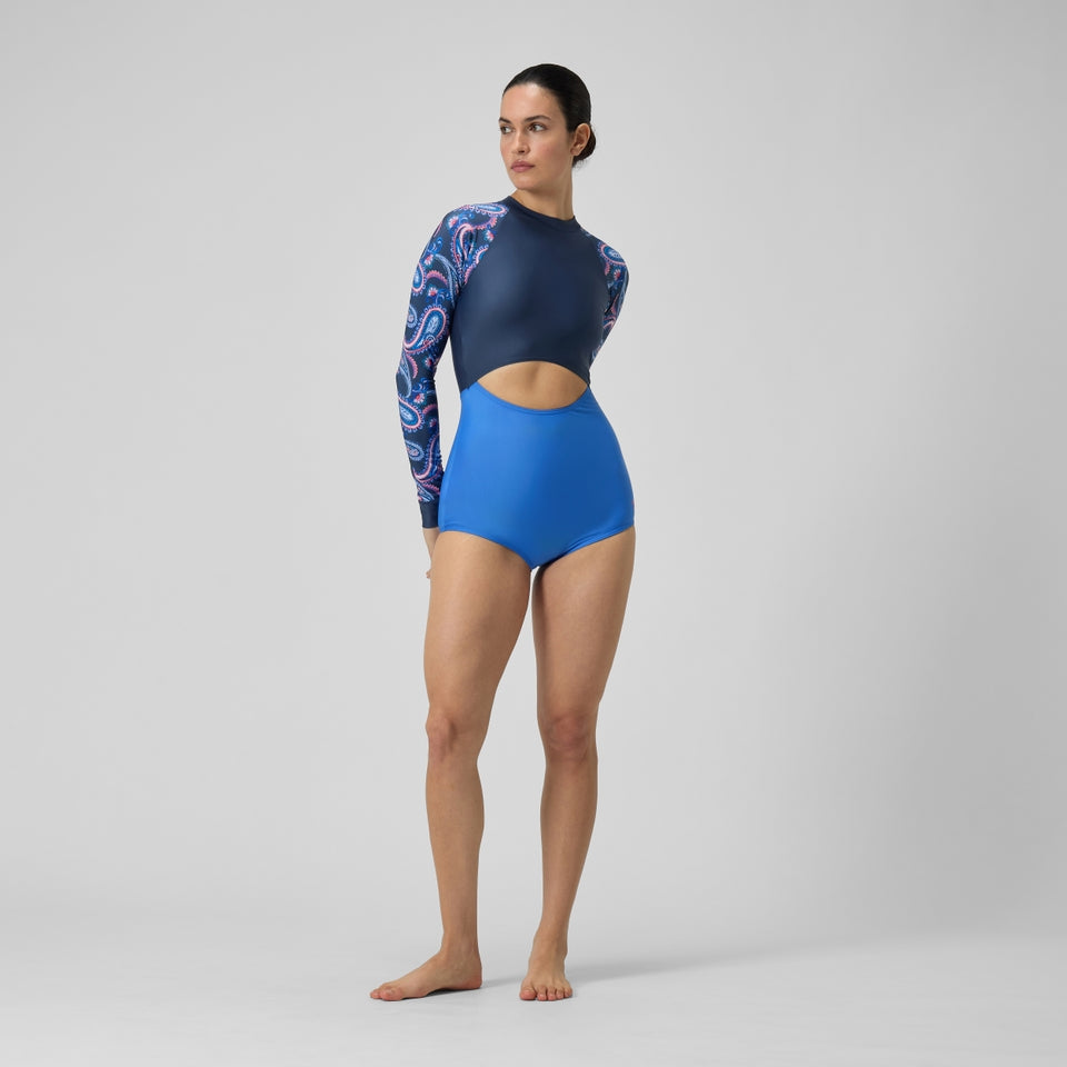 Speedo Long Sleeve Extra Low Leg Swimsuit Navy/Blue