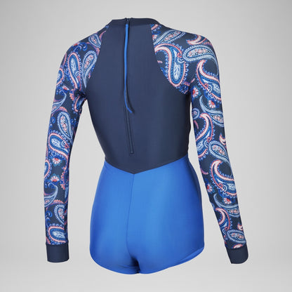 Speedo Long Sleeve Extra Low Leg Swimsuit Navy/Blue