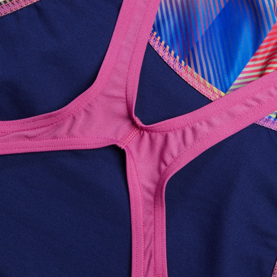 Speedo Club Training Allover Digital Rrdbreaker Swimsuit Black/Pink