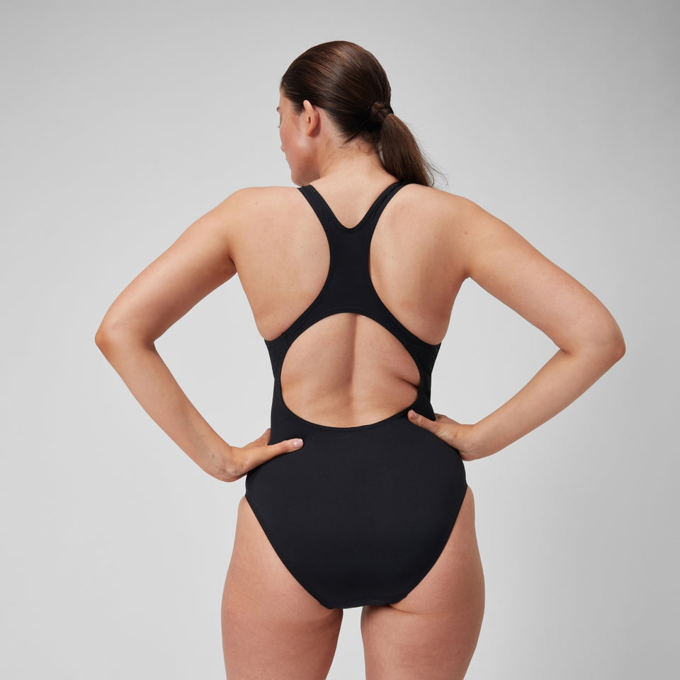Speedo Digital Printed Medalist Swimsuit Black/Teal