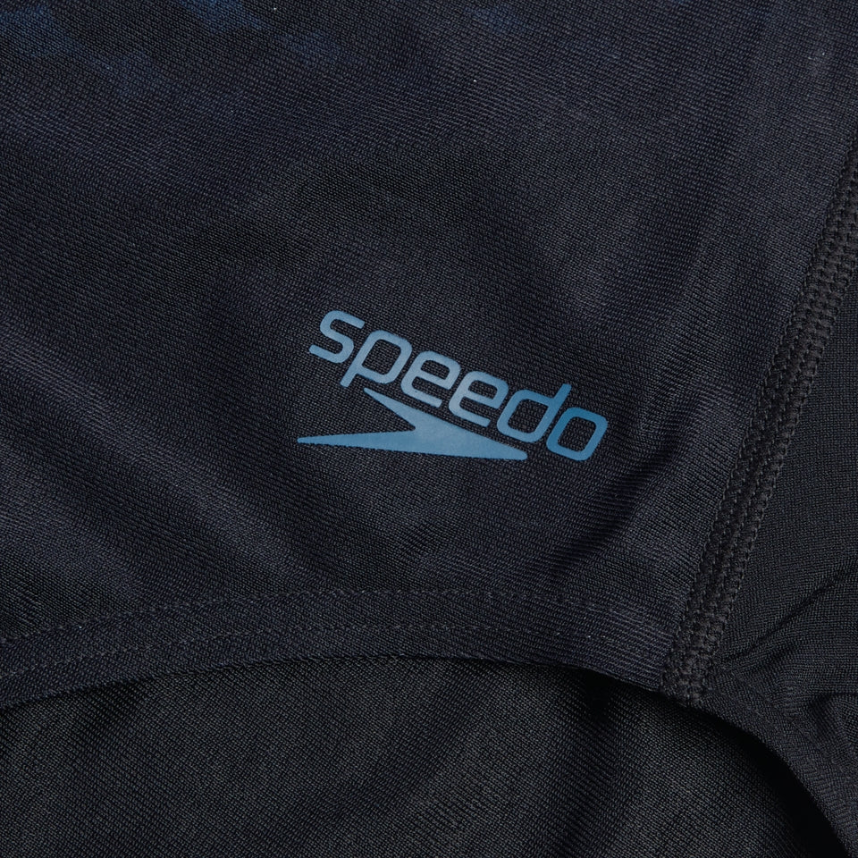 Speedo Digital Printed Medalist Swimsuit Black/Teal