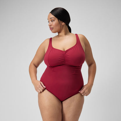 Speedo Plus Size Shaping AquaNite Swimsuit Red