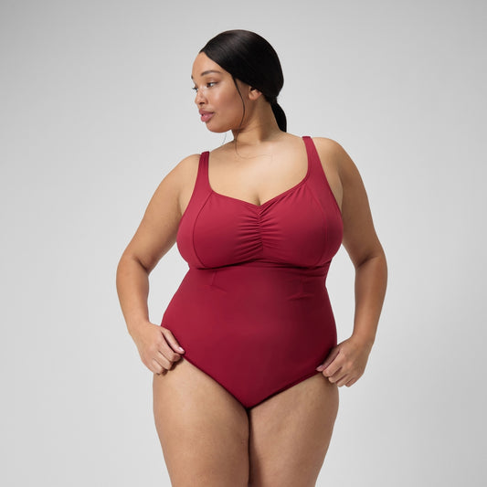 Speedo Plus Size Shaping AquaNite Swimsuit Red