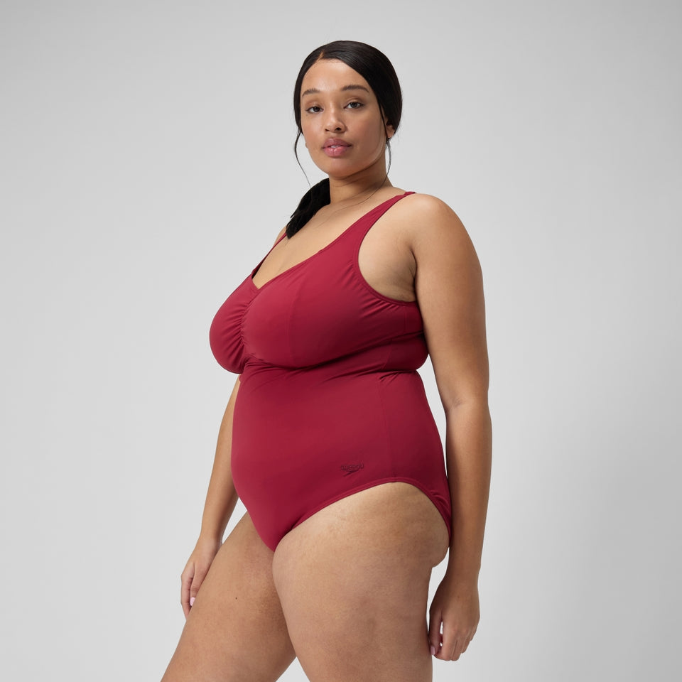 Speedo Plus Size Shaping AquaNite Swimsuit Red