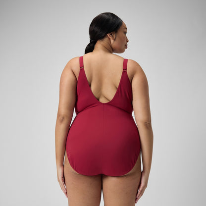 Speedo Plus Size Shaping AquaNite Swimsuit Red