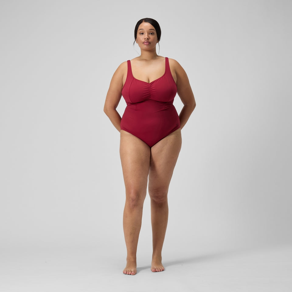 Speedo Plus Size Shaping AquaNite Swimsuit Red