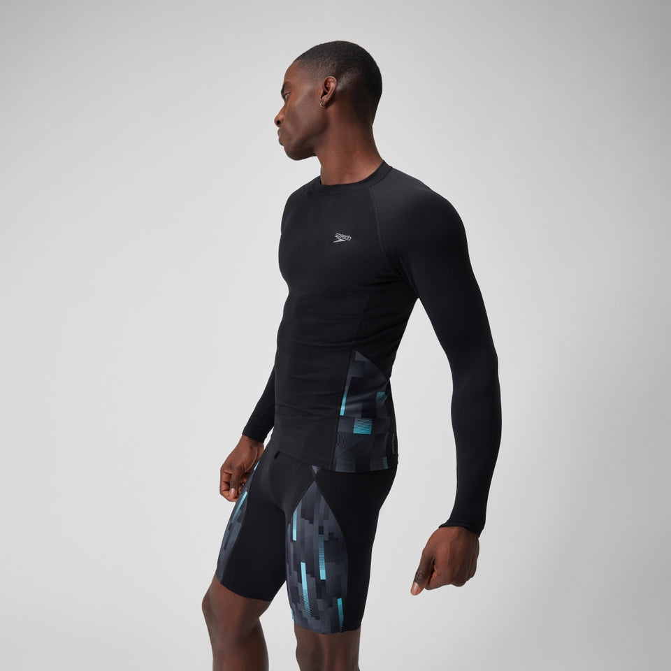 Speedo Endurance+ Splice Rash Top Black/Grey