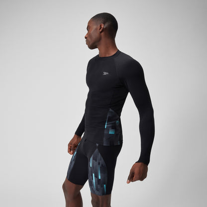 Speedo Endurance+ Splice Rash Top Black/Grey