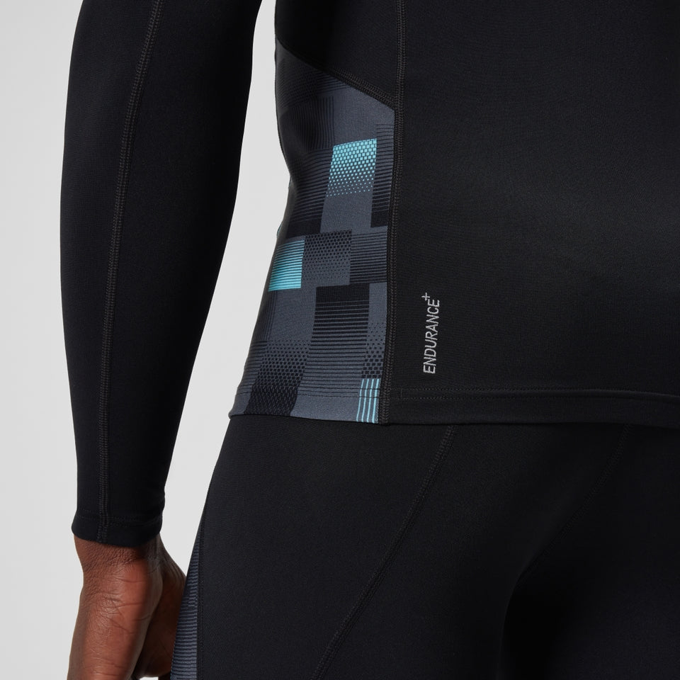 Speedo Endurance+ Splice Rash Top Black/Grey