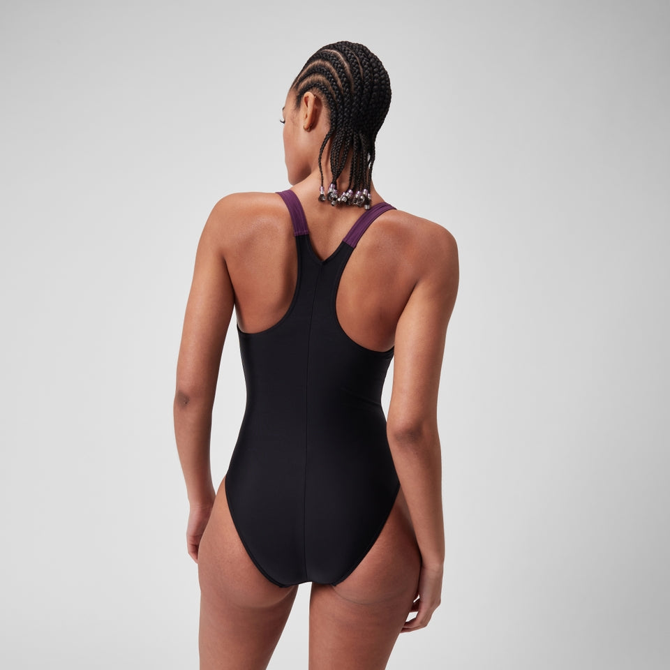 Speedo HyperBoom Splice Racerback Swimsuit Black/Purple