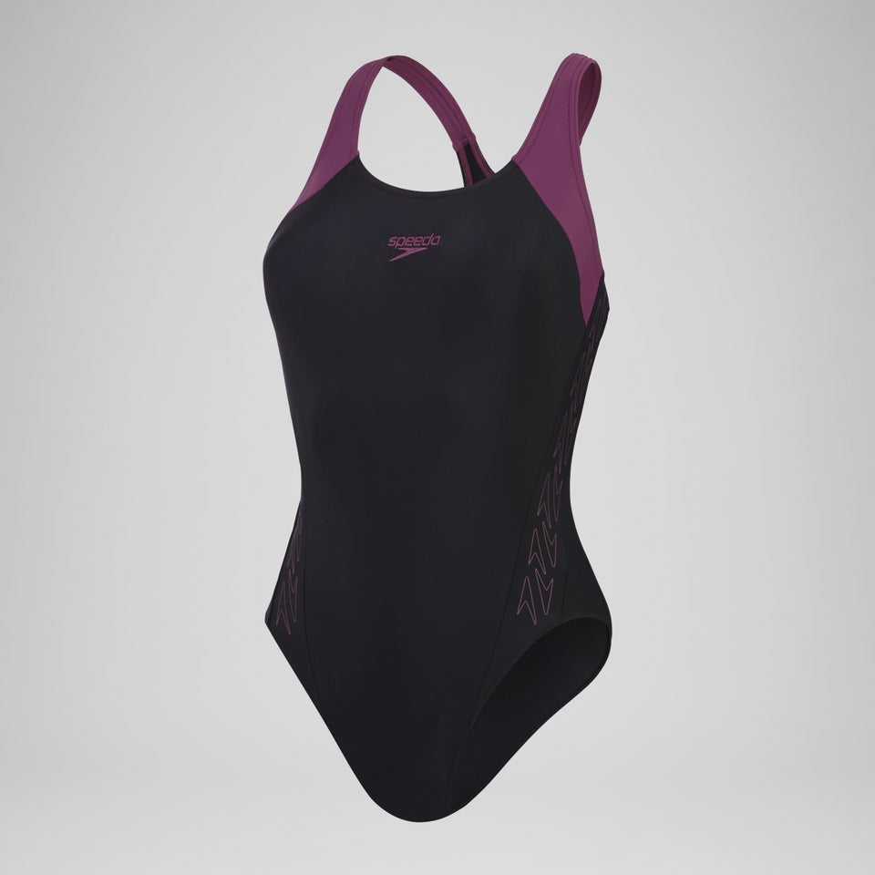Speedo HyperBoom Splice Racerback Swimsuit Black/Purple
