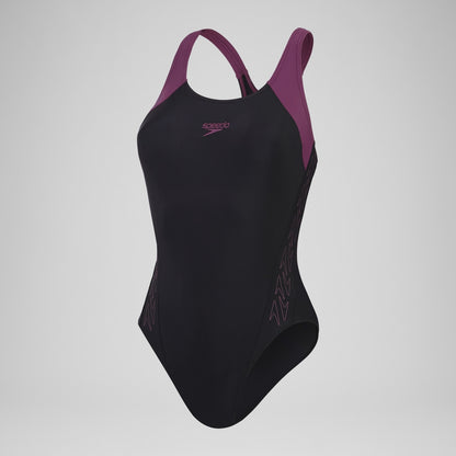 Speedo HyperBoom Splice Racerback Swimsuit Black/Purple
