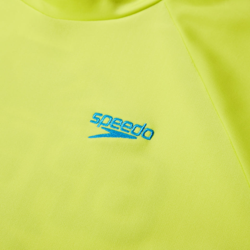 Speedo Boys' Printed Short Sleeve Rash Top Yellow