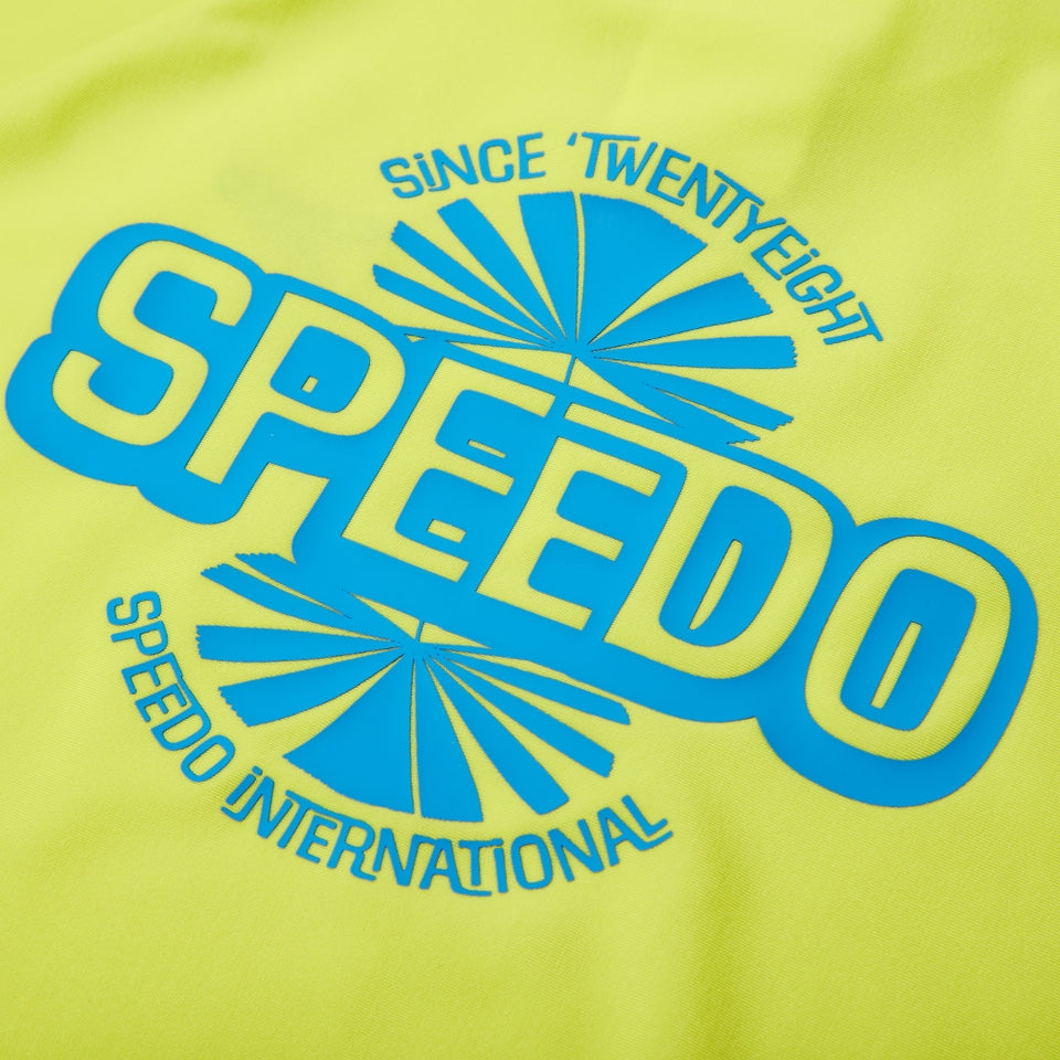 Speedo Boys' Printed Short Sleeve Rash Top Yellow