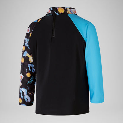 Speedo Boys' Digital Long Sleeve Rash Top Black/Grey