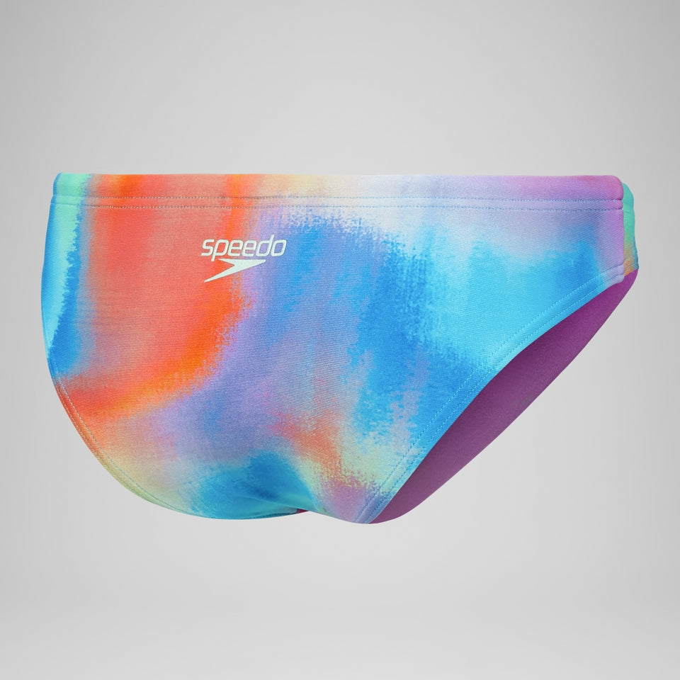 Speedo Club Training Allover Digital Hipster Brief Bikini Bottom Pink/Yellow