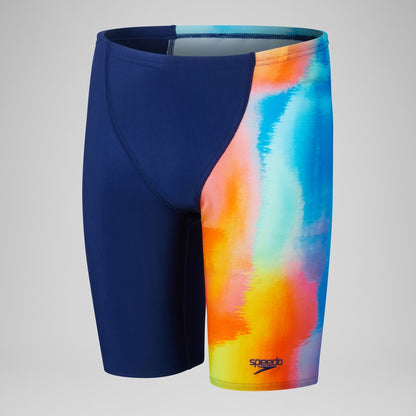 Speedo Boys' Digital Allover V-Cut Jammer Blue