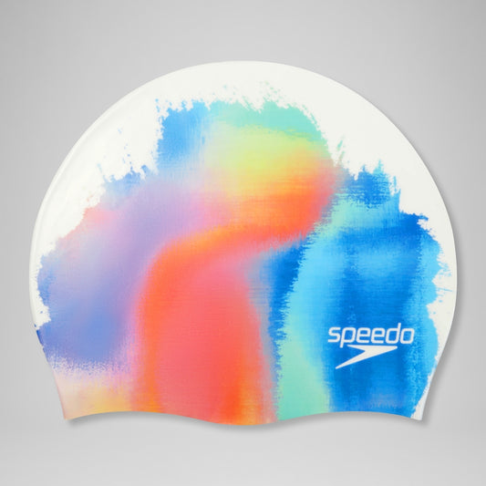 Speedo Digital Printed Cap White/Blue/Orange