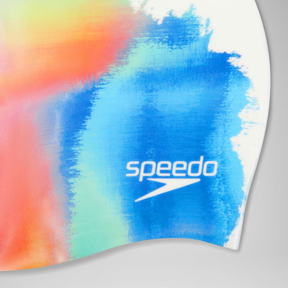 Speedo Digital Printed Cap White/Blue/Orange