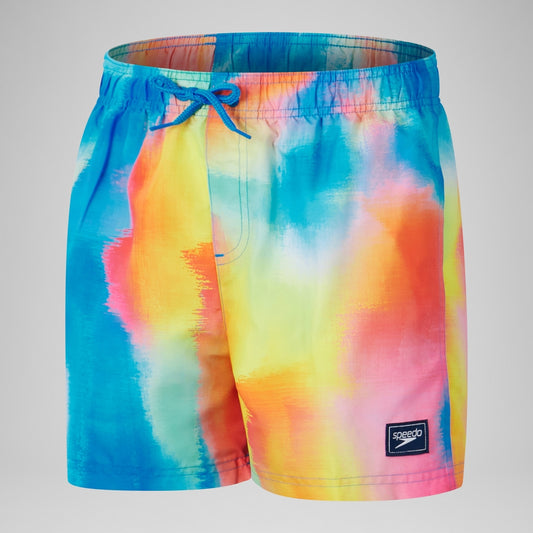 Speedo Boys' Digital Printed 13" Swim Short Blue/Yellow