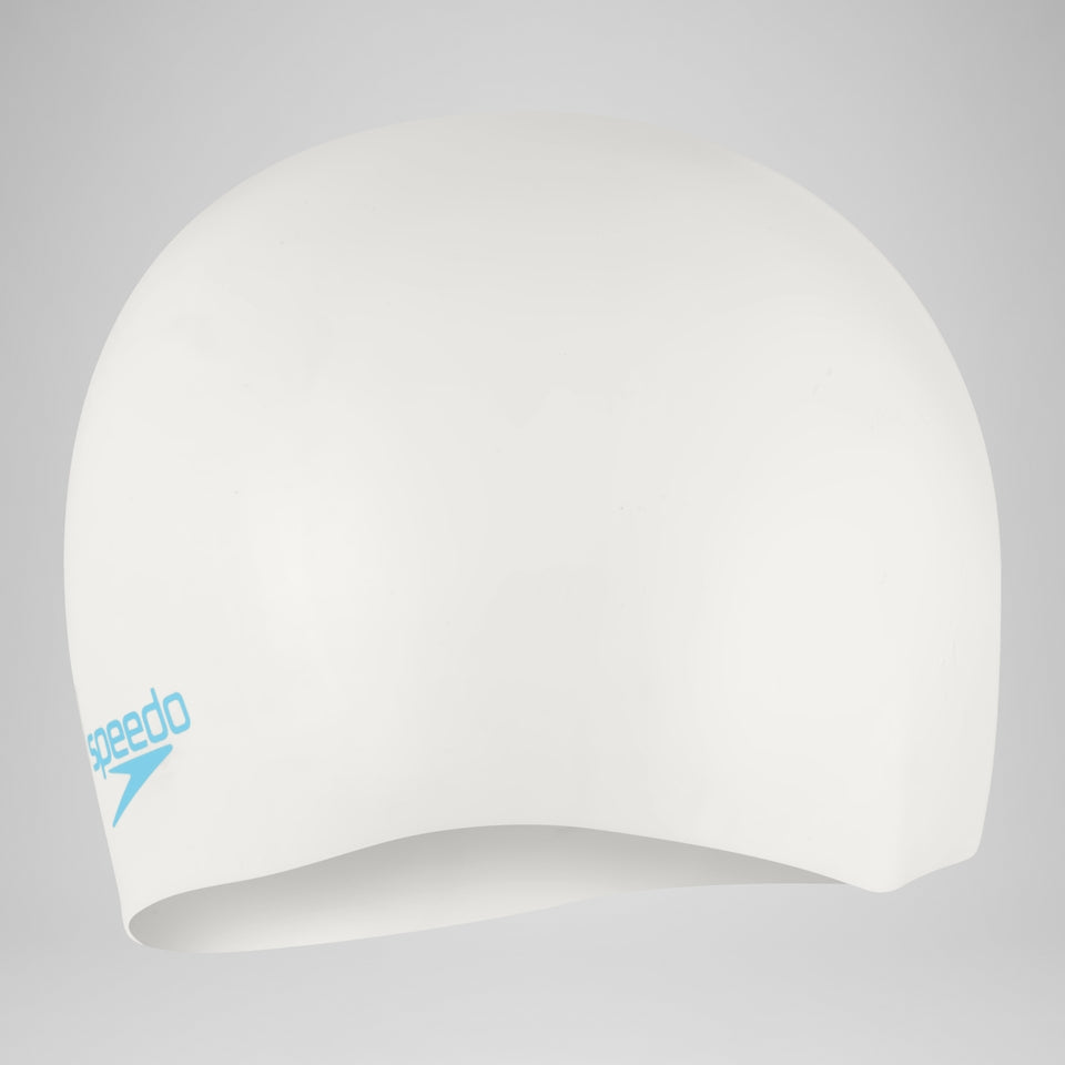 Speedo Plain Moulded Silicone Junior Cap White