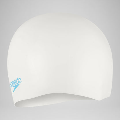 Speedo Plain Moulded Silicone Junior Cap White