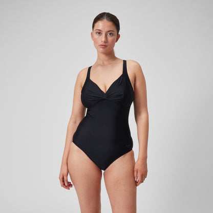 Speedo Shaping Cross Knot Swimsuit Black