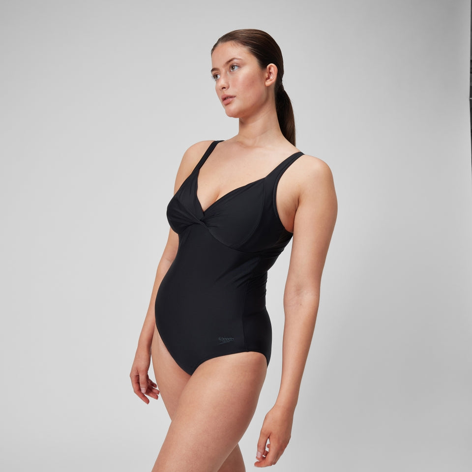 Speedo Shaping Cross Knot Swimsuit Black