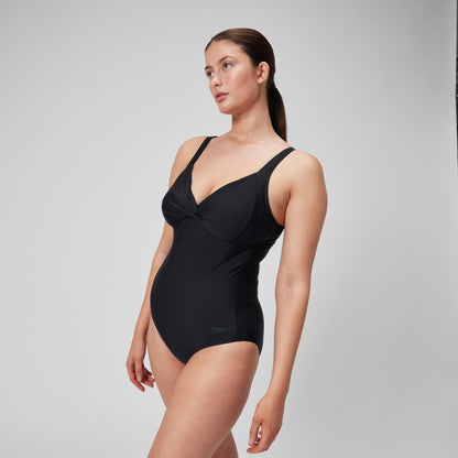 Speedo Shaping Cross Knot Swimsuit Black