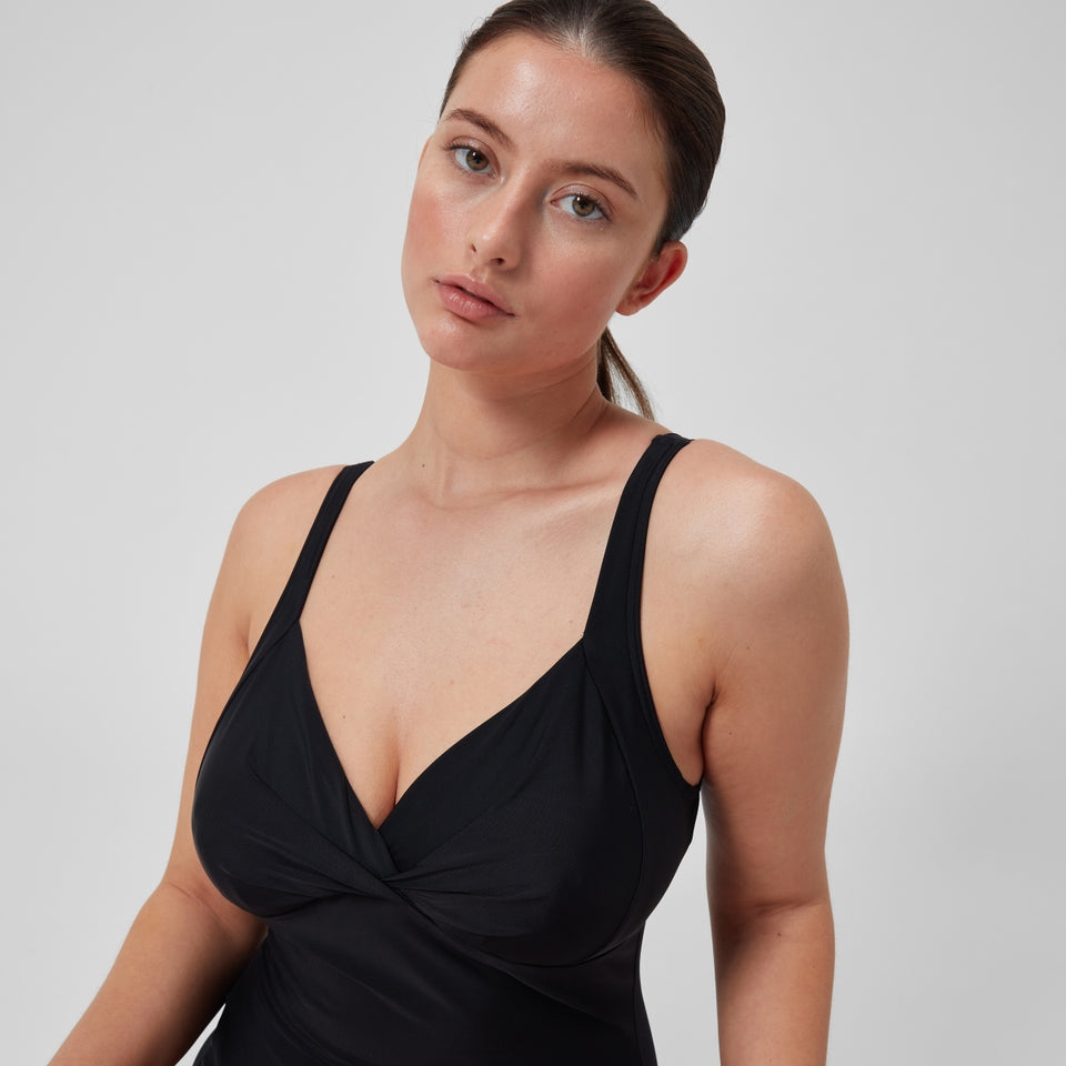 Speedo Shaping Cross Knot Swimsuit Black