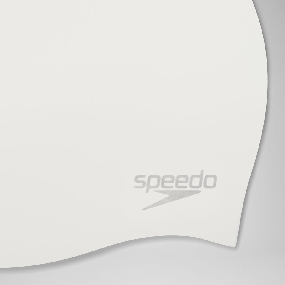 Speedo Plain Moulded Silicone Cap White