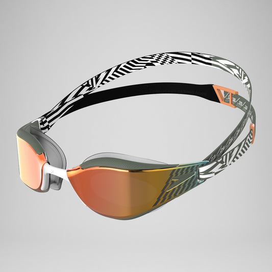 Speedo Fastskin Hyper Elite Mirror Goggles Green/Black/Orange