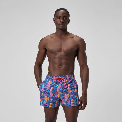 Speedo Mens Printed 14'' Redondo Edge Swim Shorts Blue/Pink