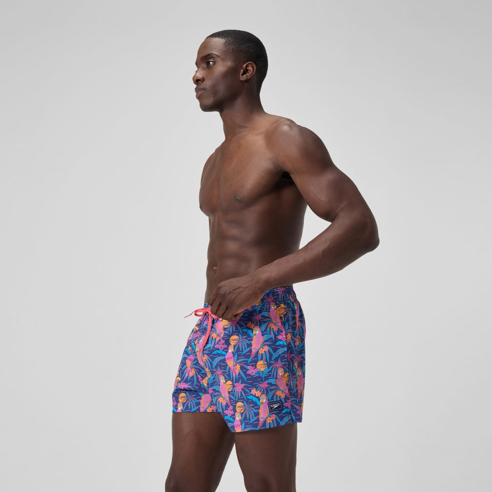 Speedo Mens Printed 14'' Redondo Edge Swim Shorts Blue/Pink
