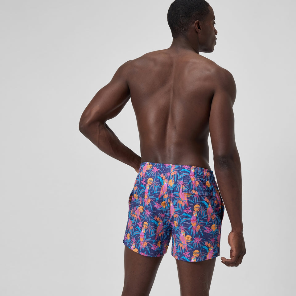 Speedo Mens Printed 14'' Redondo Edge Swim Shorts Blue/Pink