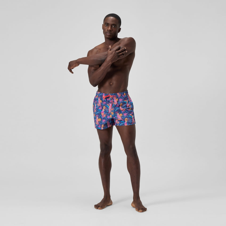 Speedo Mens Printed 14'' Redondo Edge Swim Shorts Blue/Pink