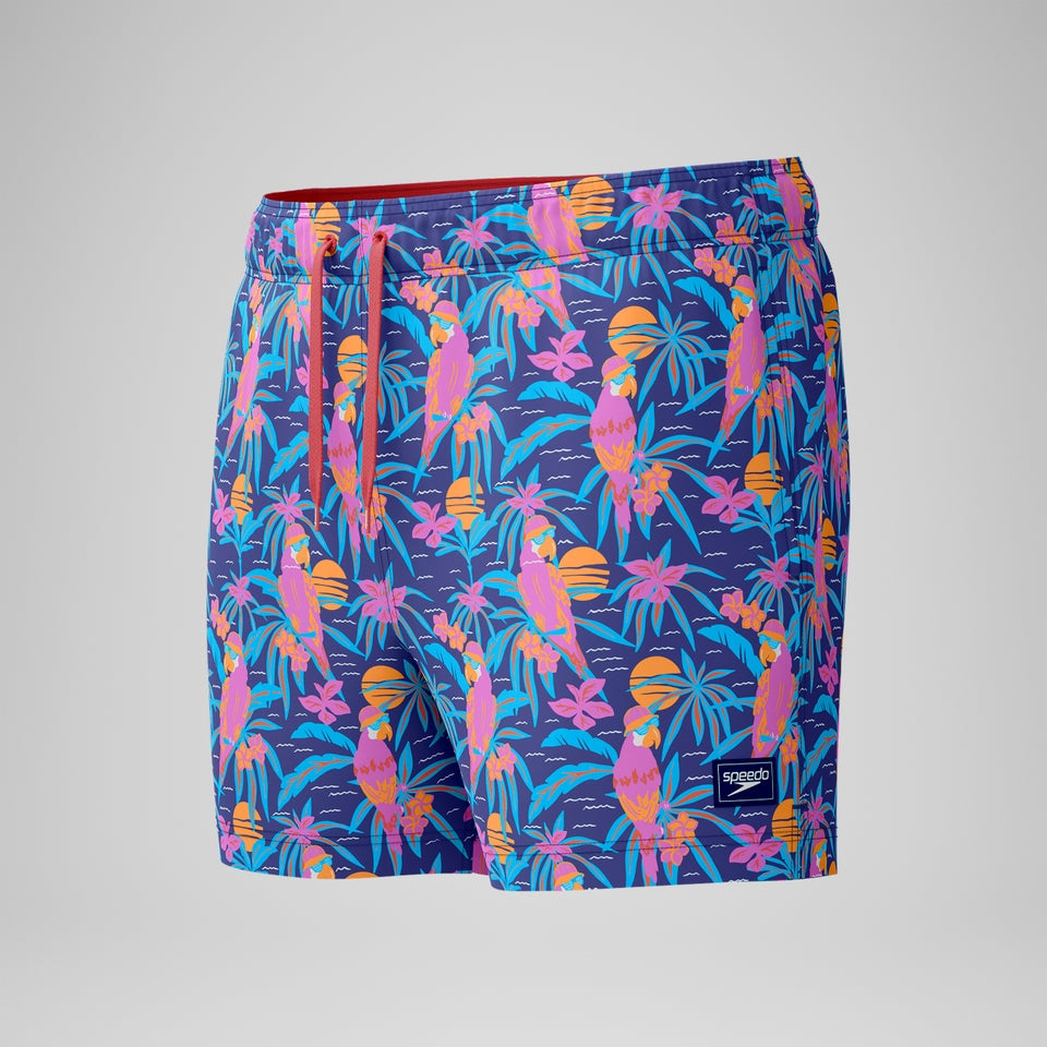 Speedo Mens Printed 14'' Redondo Edge Swim Shorts Blue/Pink