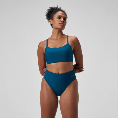 Speedo Solid Hi Waist Bikini Bottom Dark Teal