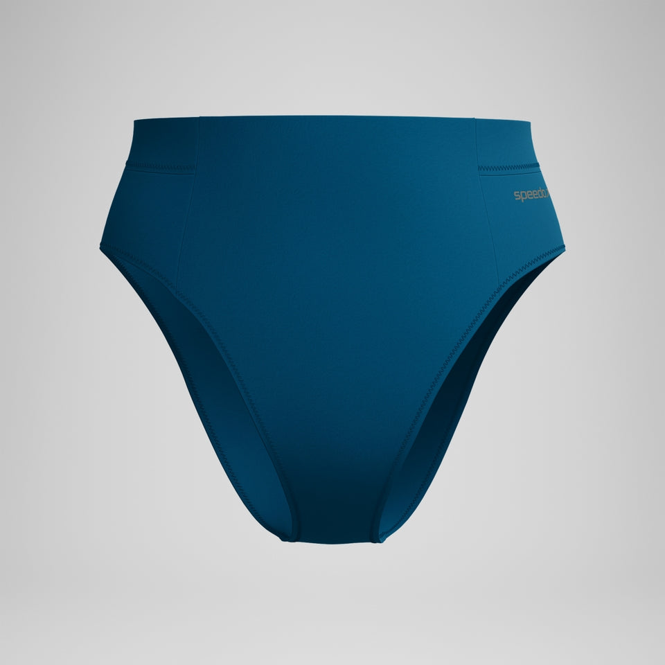 Speedo Solid Hi Waist Bikini Bottom Dark Teal