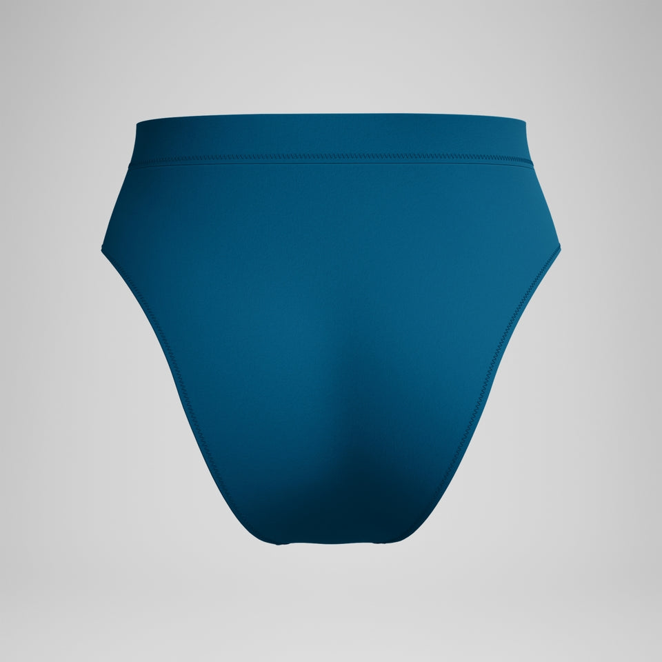 Speedo Solid Hi Waist Bikini Bottom Dark Teal
