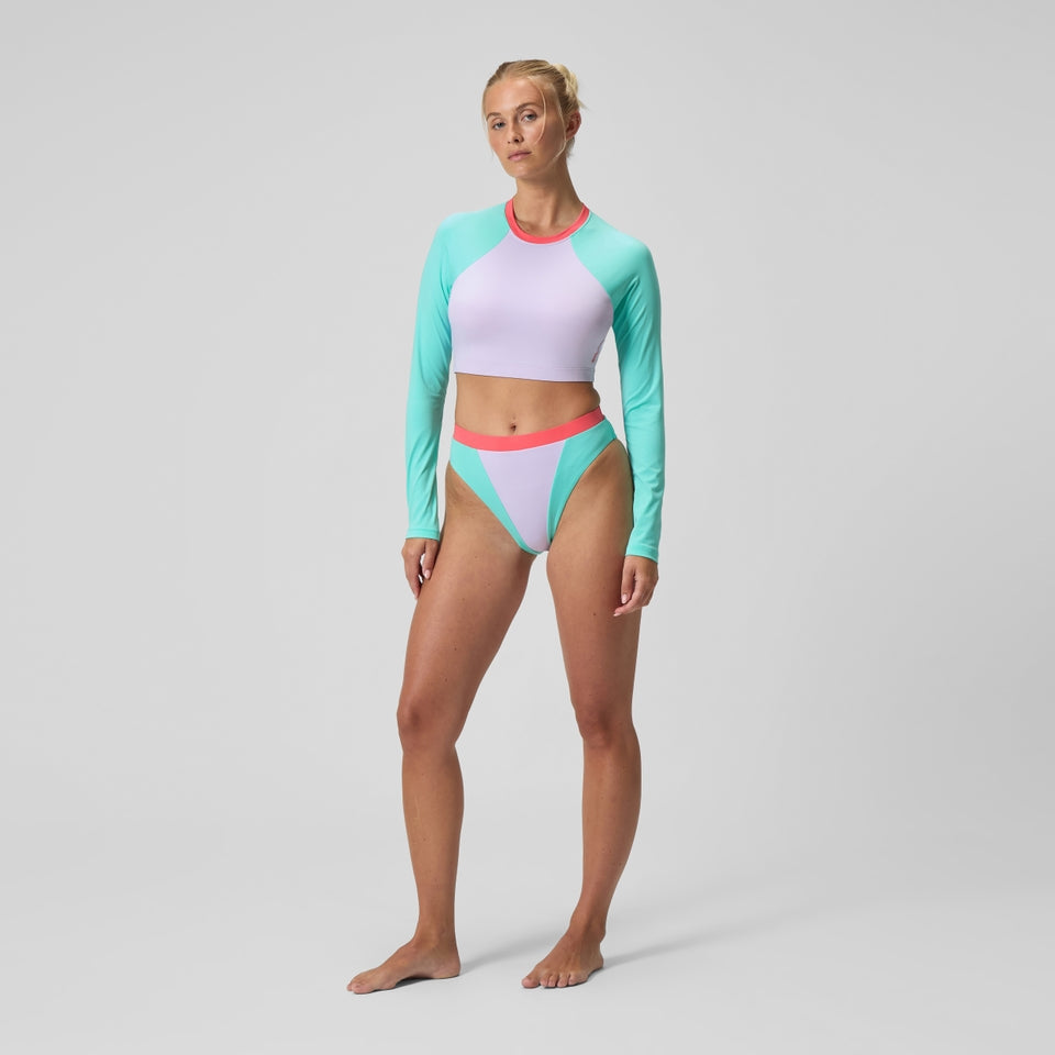 Speedo FLU3NTE Solid Long Sleeve Rash Top Lilac/Green