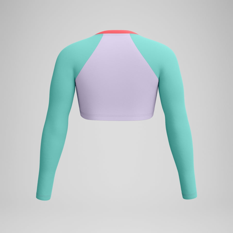 Speedo FLU3NTE Solid Long Sleeve Rash Top Lilac/Green